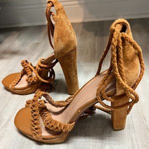 JOIE PLATFORM SUEDE HEELS - SIZE 10M